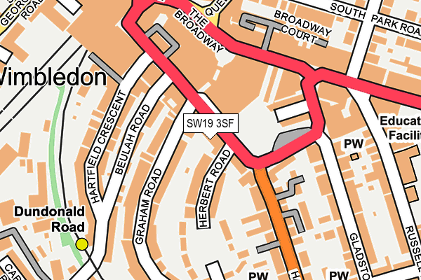 SW19 3SF map - OS OpenMap – Local (Ordnance Survey) SW19 3SF map - OS OpenMap – Local (Ordnance Survey)