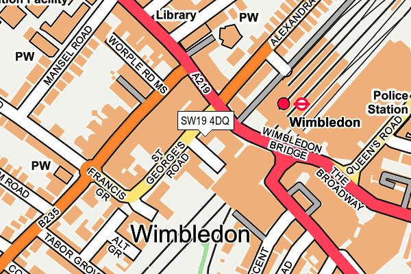 SW19 4DQ map - OS OpenMap – Local (Ordnance Survey) SW19 4DQ map - OS OpenMap – Local (Ordnance Survey)