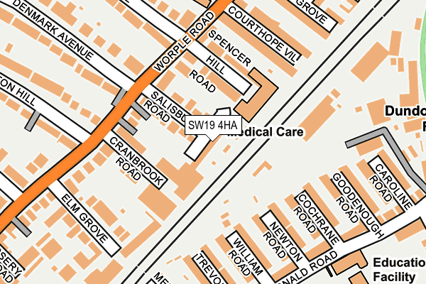 SW19 4HA map - OS OpenMap – Local (Ordnance Survey) SW19 4HA map - OS OpenMap – Local (Ordnance Survey)
