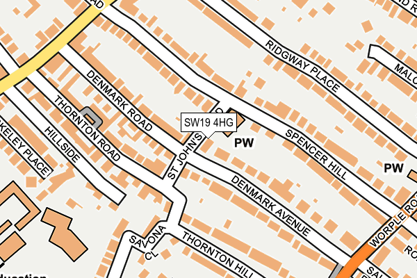SW19 4HG map - OS OpenMap – Local (Ordnance Survey) SW19 4HG map - OS OpenMap – Local (Ordnance Survey)