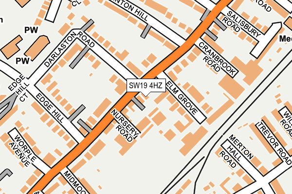 SW19 4HZ map - OS OpenMap – Local (Ordnance Survey) SW19 4HZ map - OS OpenMap – Local (Ordnance Survey)