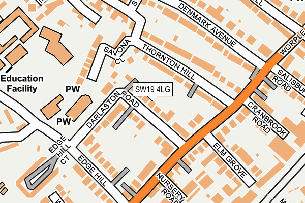SW19 4LG map - OS OpenMap – Local (Ordnance Survey) SW19 4LG map - OS OpenMap – Local (Ordnance Survey)