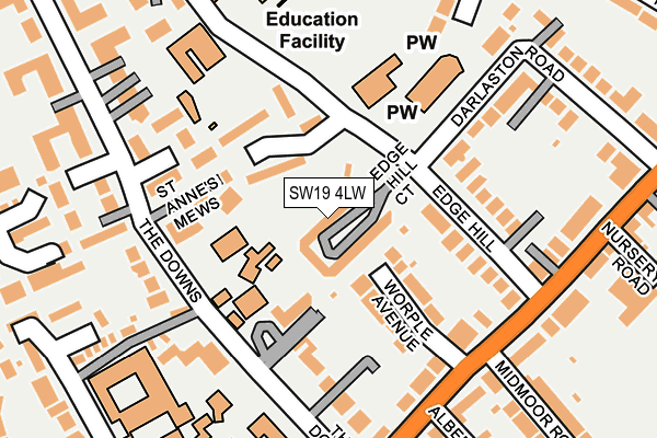 SW19 4LW map - OS OpenMap – Local (Ordnance Survey) SW19 4LW map - OS OpenMap – Local (Ordnance Survey)