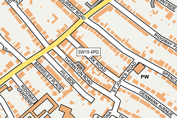 SW19 4PQ map - OS OpenMap – Local (Ordnance Survey) SW19 4PQ map - OS OpenMap – Local (Ordnance Survey)