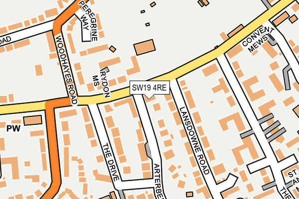 SW19 4RE map - OS OpenMap – Local (Ordnance Survey) SW19 4RE map - OS OpenMap – Local (Ordnance Survey)
