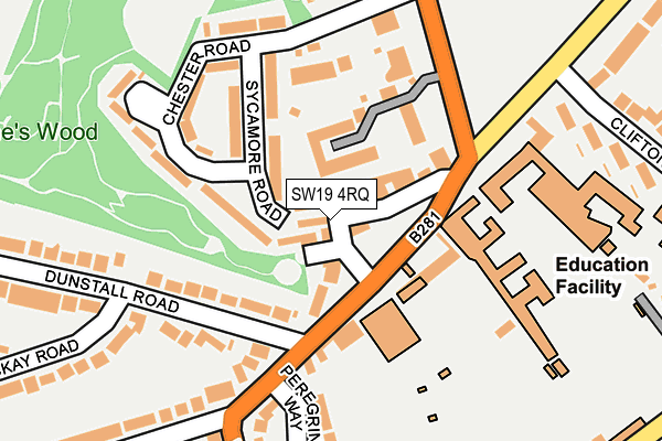 SW19 4RQ map - OS OpenMap – Local (Ordnance Survey) SW19 4RQ map - OS OpenMap – Local (Ordnance Survey)
