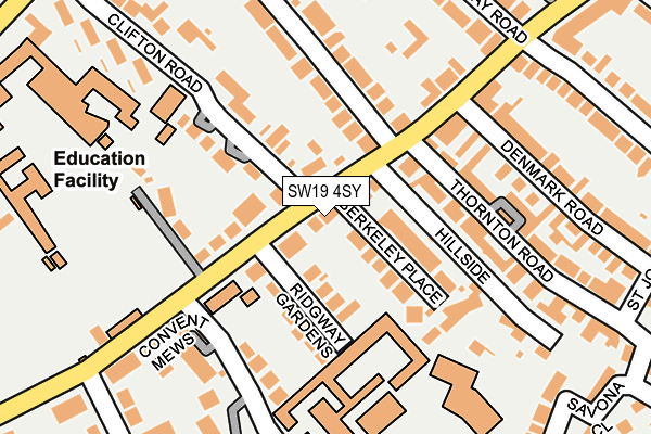 SW19 4SY map - OS OpenMap – Local (Ordnance Survey) SW19 4SY map - OS OpenMap – Local (Ordnance Survey)