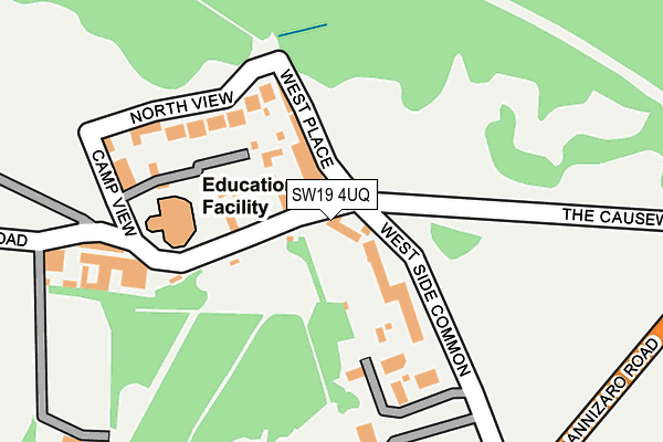 SW19 4UQ map - OS OpenMap – Local (Ordnance Survey) SW19 4UQ map - OS OpenMap – Local (Ordnance Survey)