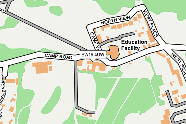 SW19 4UW map - OS OpenMap – Local (Ordnance Survey) SW19 4UW map - OS OpenMap – Local (Ordnance Survey)