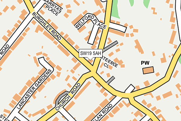 SW19 5AH map - OS OpenMap – Local (Ordnance Survey) SW19 5AH map - OS OpenMap – Local (Ordnance Survey)