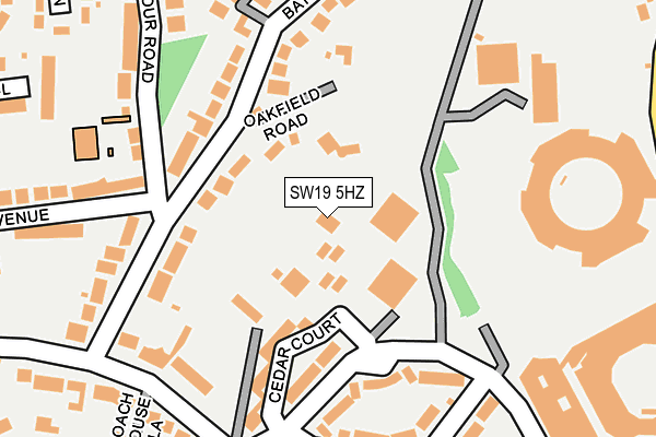 SW19 5HZ map - OS OpenMap – Local (Ordnance Survey) SW19 5HZ map - OS OpenMap – Local (Ordnance Survey)