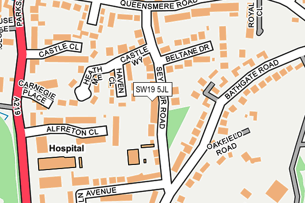 SW19 5JL map - OS OpenMap – Local (Ordnance Survey) SW19 5JL map - OS OpenMap – Local (Ordnance Survey)