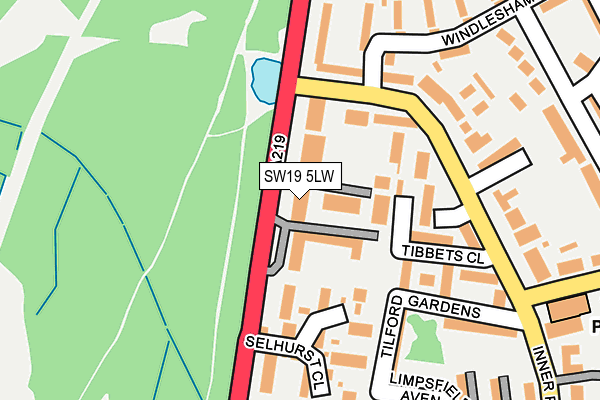 SW19 5LW map - OS OpenMap – Local (Ordnance Survey) SW19 5LW map - OS OpenMap – Local (Ordnance Survey)