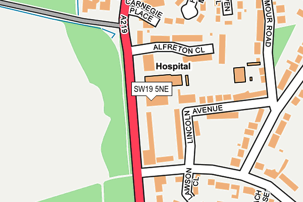 SW19 5NE map - OS OpenMap – Local (Ordnance Survey) SW19 5NE map - OS OpenMap – Local (Ordnance Survey)