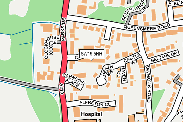 SW19 5NH map - OS OpenMap – Local (Ordnance Survey) SW19 5NH map - OS OpenMap – Local (Ordnance Survey)