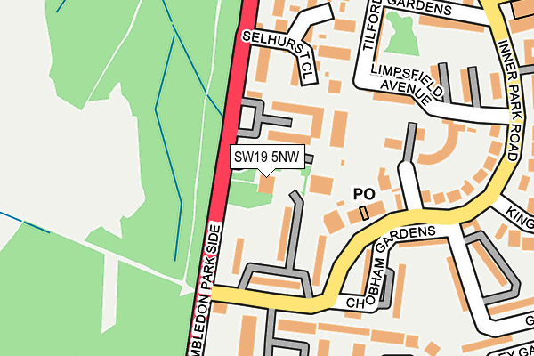 SW19 5NW map - OS OpenMap – Local (Ordnance Survey) SW19 5NW map - OS OpenMap – Local (Ordnance Survey)