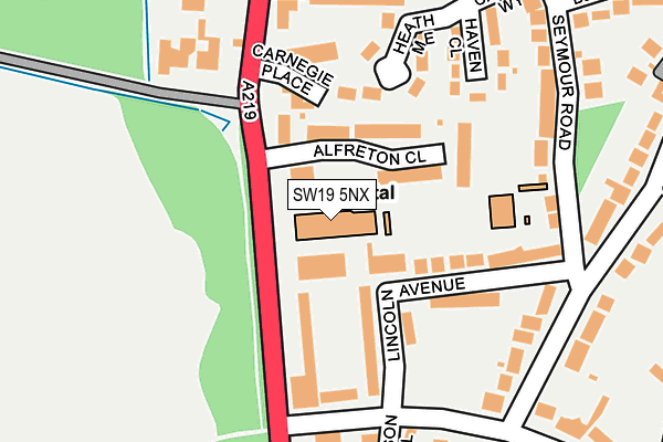 SW19 5NX map - OS OpenMap – Local (Ordnance Survey)