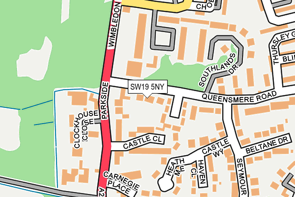 SW19 5NY map - OS OpenMap – Local (Ordnance Survey) SW19 5NY map - OS OpenMap – Local (Ordnance Survey)