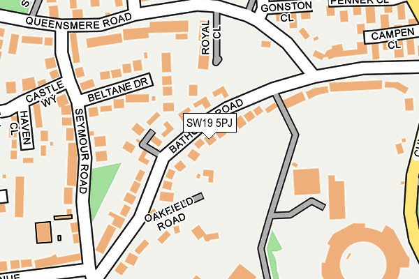 SW19 5PJ map - OS OpenMap – Local (Ordnance Survey) SW19 5PJ map - OS OpenMap – Local (Ordnance Survey)