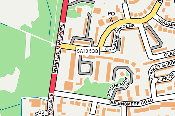 SW19 5QQ map - OS OpenMap – Local (Ordnance Survey) SW19 5QQ map - OS OpenMap – Local (Ordnance Survey)