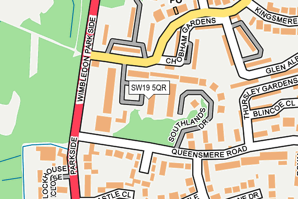 SW19 5QR map - OS OpenMap – Local (Ordnance Survey) SW19 5QR map - OS OpenMap – Local (Ordnance Survey)