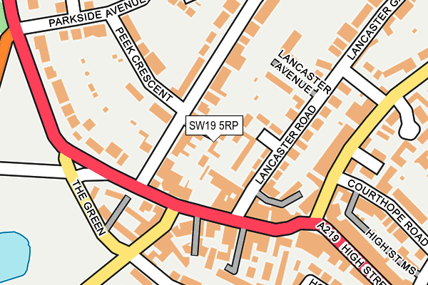 SW19 5RP map - OS OpenMap – Local (Ordnance Survey) SW19 5RP map - OS OpenMap – Local (Ordnance Survey)