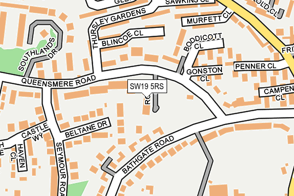 SW19 5RS map - OS OpenMap – Local (Ordnance Survey) SW19 5RS map - OS OpenMap – Local (Ordnance Survey)