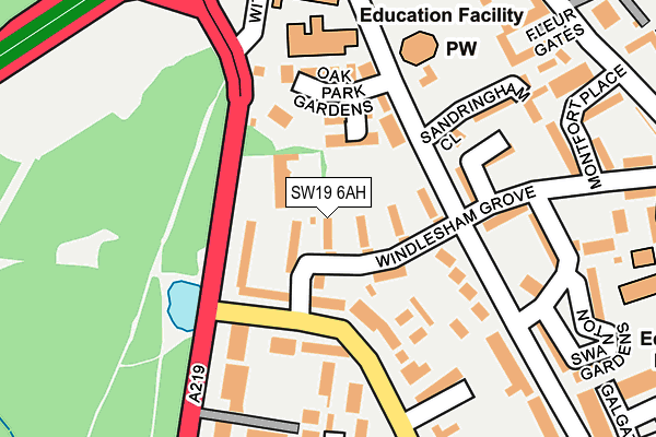 SW19 6AH map - OS OpenMap – Local (Ordnance Survey) SW19 6AH map - OS OpenMap – Local (Ordnance Survey)