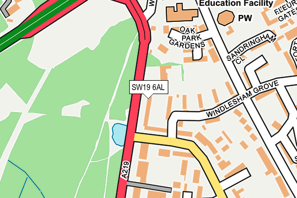 SW19 6AL map - OS OpenMap – Local (Ordnance Survey) SW19 6AL map - OS OpenMap – Local (Ordnance Survey)