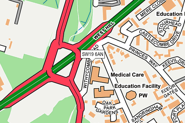 SW19 6AN map - OS OpenMap – Local (Ordnance Survey)
