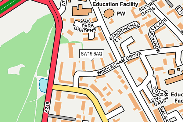 SW19 6AQ map - OS OpenMap – Local (Ordnance Survey) SW19 6AQ map - OS OpenMap – Local (Ordnance Survey)
