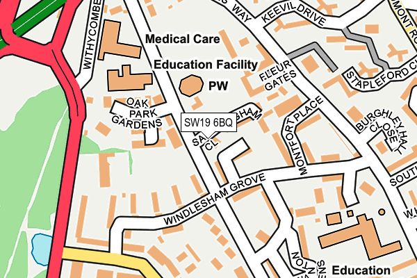 SW19 6BQ map - OS OpenMap – Local (Ordnance Survey) SW19 6BQ map - OS OpenMap – Local (Ordnance Survey)