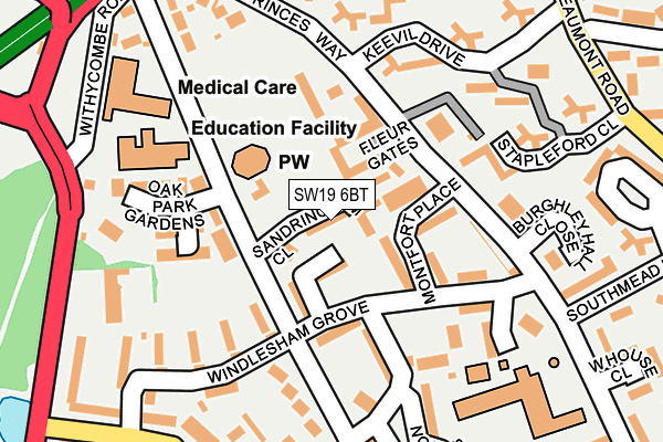SW19 6BT map - OS OpenMap – Local (Ordnance Survey) SW19 6BT map - OS OpenMap – Local (Ordnance Survey)