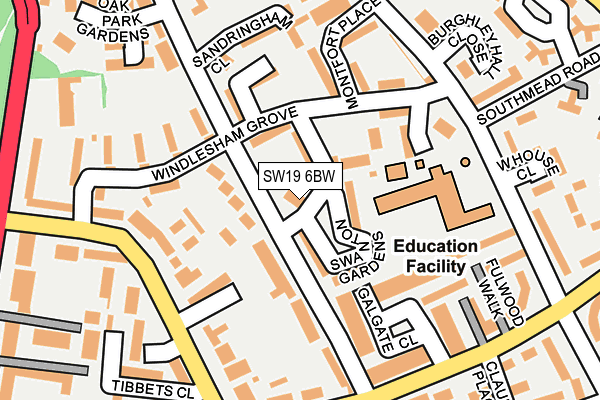 SW19 6BW map - OS OpenMap – Local (Ordnance Survey) SW19 6BW map - OS OpenMap – Local (Ordnance Survey)
