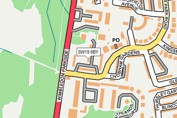 SW19 6BY map - OS OpenMap – Local (Ordnance Survey)