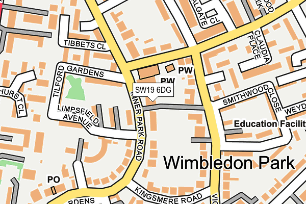 SW19 6DG map - OS OpenMap – Local (Ordnance Survey) SW19 6DG map - OS OpenMap – Local (Ordnance Survey)