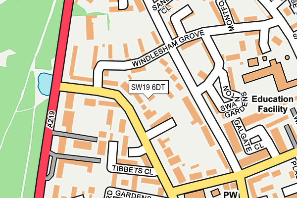 SW19 6DT map - OS OpenMap – Local (Ordnance Survey) SW19 6DT map - OS OpenMap – Local (Ordnance Survey)