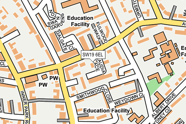 SW19 6EL map - OS OpenMap – Local (Ordnance Survey) SW19 6EL map - OS OpenMap – Local (Ordnance Survey)