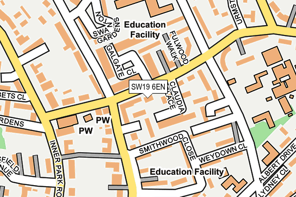 SW19 6EN map - OS OpenMap – Local (Ordnance Survey) SW19 6EN map - OS OpenMap – Local (Ordnance Survey)