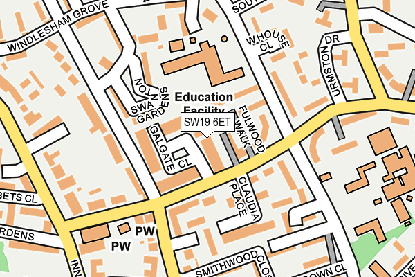 SW19 6ET map - OS OpenMap – Local (Ordnance Survey)