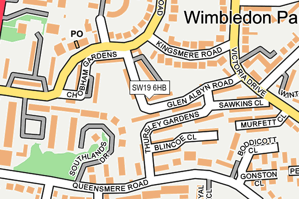 SW19 6HB map - OS OpenMap – Local (Ordnance Survey) SW19 6HB map - OS OpenMap – Local (Ordnance Survey)