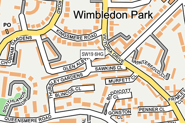 SW19 6HG map - OS OpenMap – Local (Ordnance Survey)