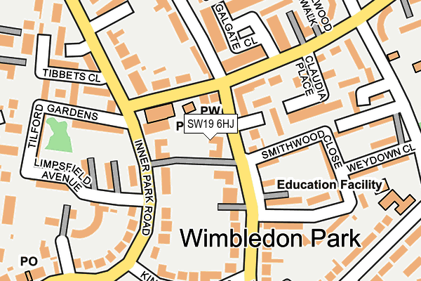 SW19 6HJ map - OS OpenMap – Local (Ordnance Survey)