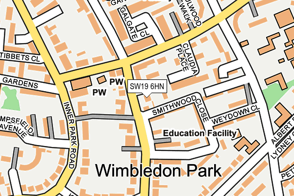 SW19 6HN map - OS OpenMap – Local (Ordnance Survey) SW19 6HN map - OS OpenMap – Local (Ordnance Survey)