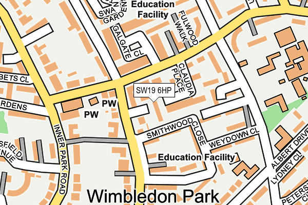 SW19 6HP map - OS OpenMap – Local (Ordnance Survey)