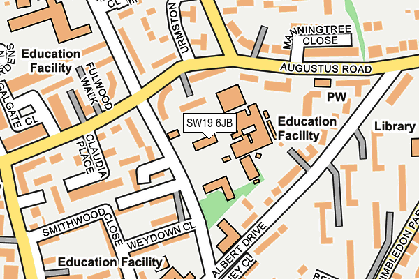 SW19 6JB map - OS OpenMap – Local (Ordnance Survey)