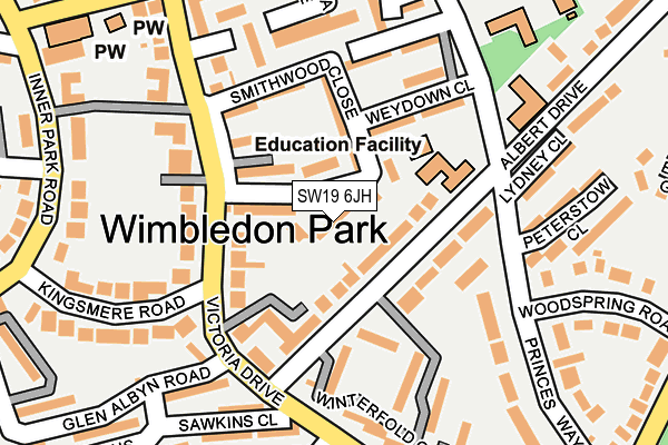 SW19 6JH map - OS OpenMap – Local (Ordnance Survey)