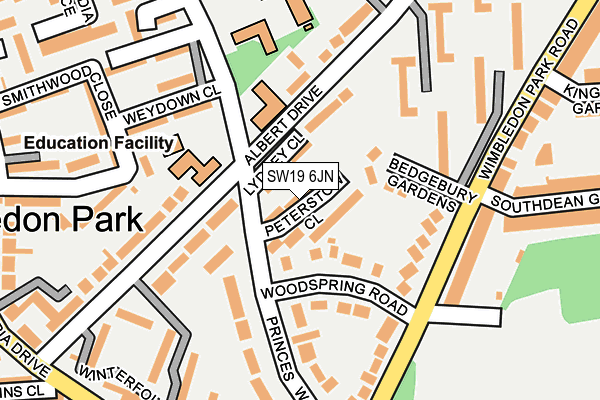 SW19 6JN map - OS OpenMap – Local (Ordnance Survey) SW19 6JN map - OS OpenMap – Local (Ordnance Survey)