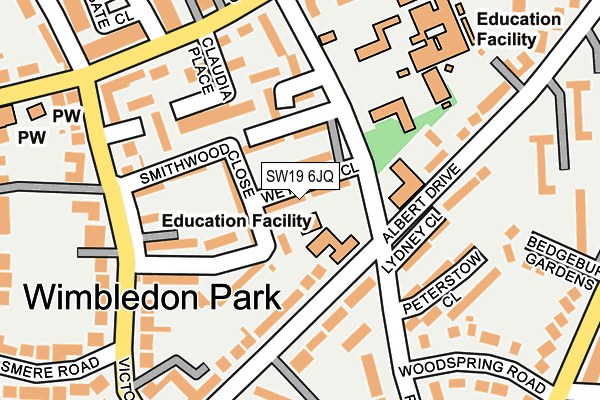 SW19 6JQ map - OS OpenMap – Local (Ordnance Survey) SW19 6JQ map - OS OpenMap – Local (Ordnance Survey)