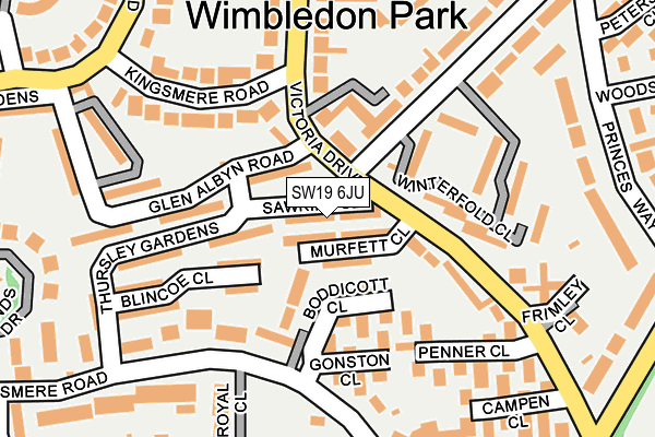 SW19 6JU map - OS OpenMap – Local (Ordnance Survey)